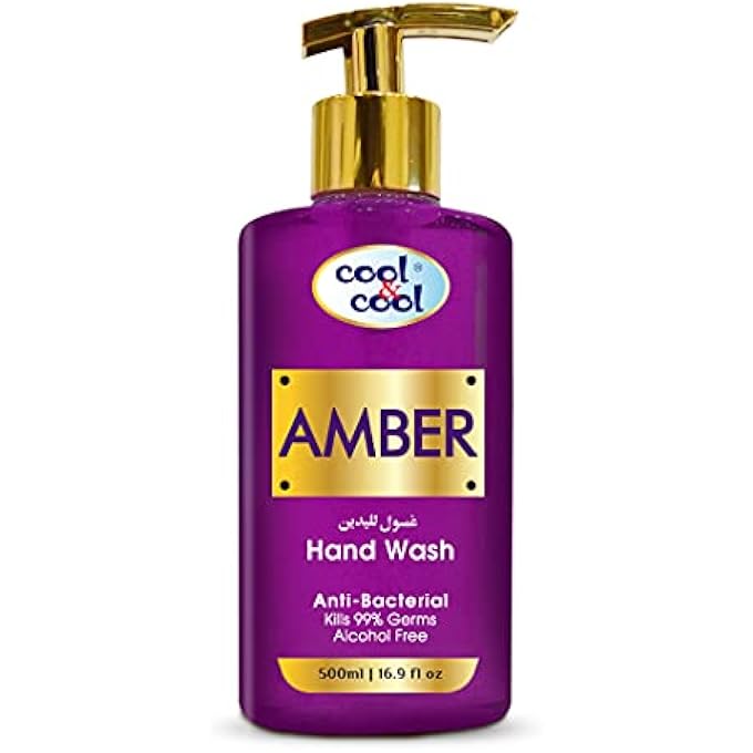 Cool & Cool ARABIC SERIES AMBER HAND WASH -500ML - ANTIBACTERIAL, ALCOHOL-FREE, MOISTURIZING WITH VITAMIN E, 99% GERM-KILLING FORMULA - Image 1